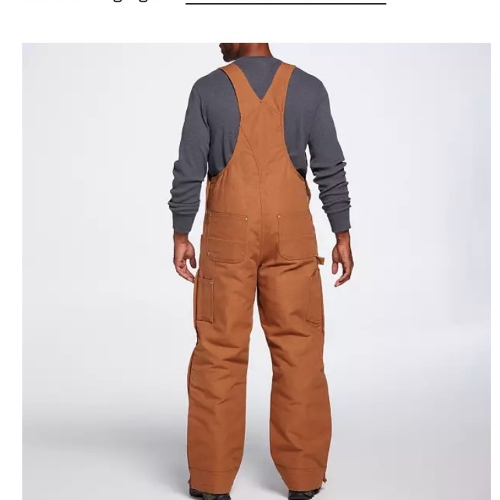 *NEW*Carhartt Tan Bib Overalls brown men’s short 3XL Coveralls - Picture 4 of 7
